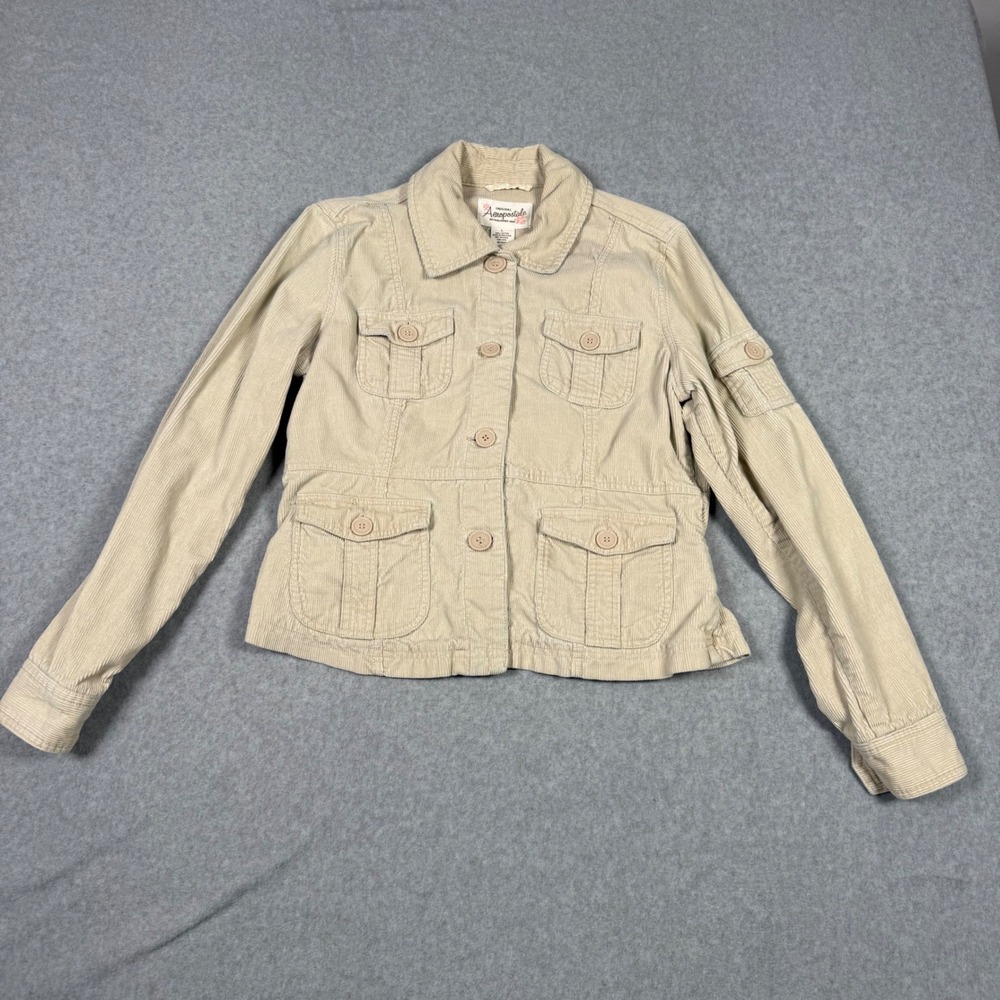 Vintage Y2K Aeropostale Large Twilight Bella Swan Beige Corduroy Utility Jacket